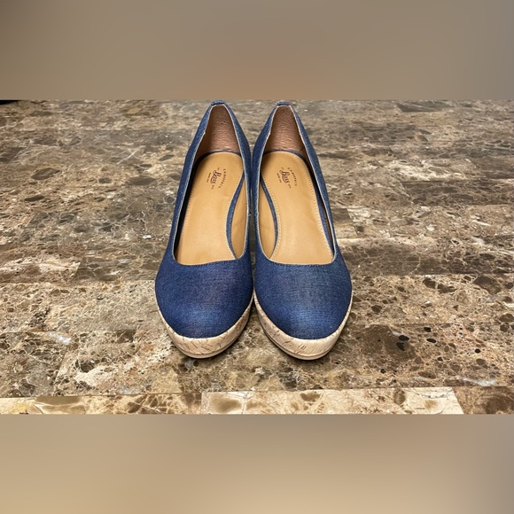Bass Denim Closed Toe Wedges - Picture 2 of 10